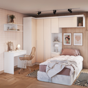 Ver imagem 1 de Guarda-Roupa Infantil Modulado 6 Peças Infinity Branco/Line/Blush