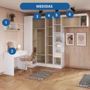 Ver imagem 7 de Guarda-Roupa Infantil Modulado 6 Peças Infinity Branco/Line/Blush