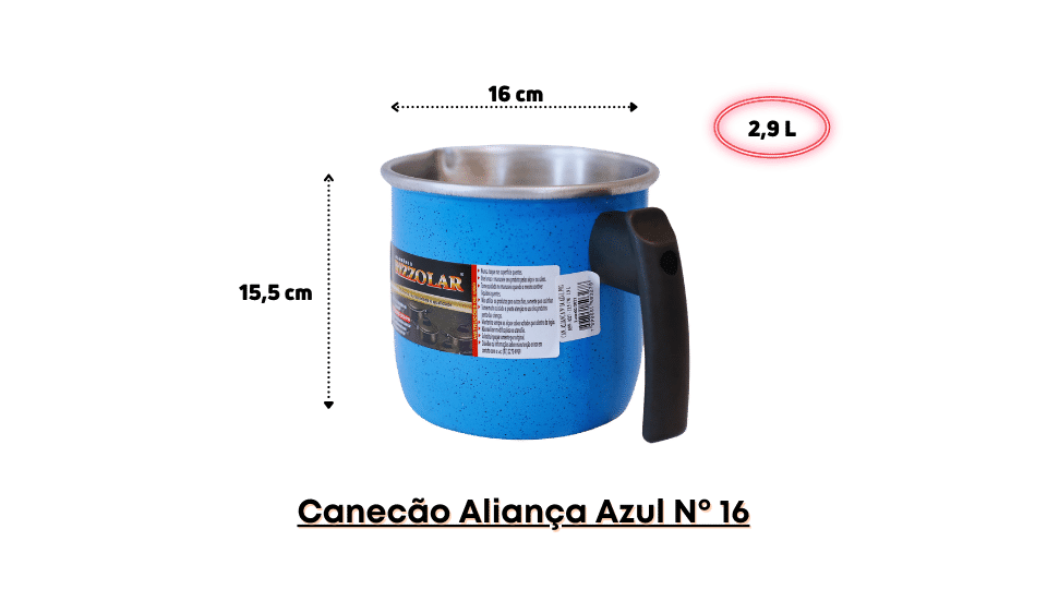 Canecão Aliança Colorido Nº 16 Rizzolar - Praticidade e Elegância em sua Cozinha Azul - 5