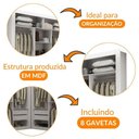 Ver imagem 6 de Closet Berlim Premium 8 Gavetas Convencional Rufato Branco