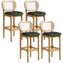 Ver imagem 1 de Kit 04 Banquetas Altas Para Cozinha Bancada Sala Tela Betta Fixa L02 Couríssimo Verde Musgo - Lyam L
