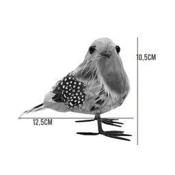 Enfeite Decorativo - Passaro com Plumas - 10,5x12,5x6cm - 3