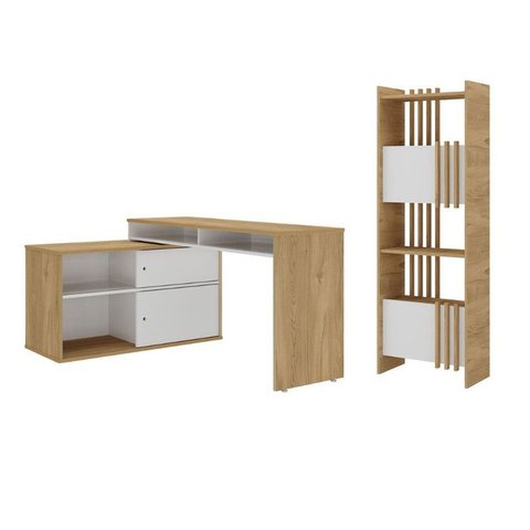 Conjunto Escritório: Escrivaninha 6371 + Estante 6370