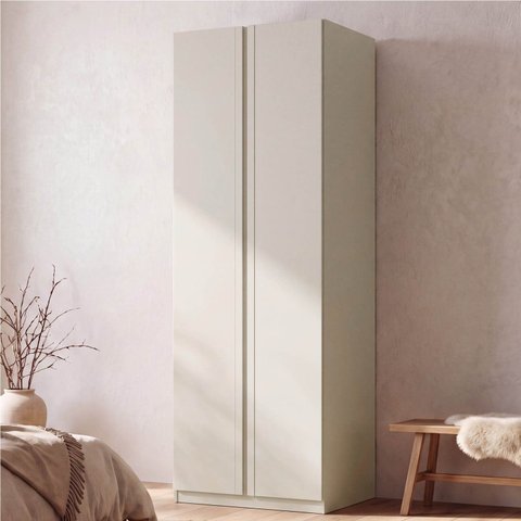 Guarda Roupa Planejado 2 Portas Lisas 80cm Samambaia CabeCasa MadeiraOriginals Off White