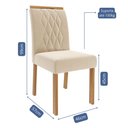 Ver imagem 4 de Conjunto de Sala de Jantar 8 Cadeiras de Madeira Dublin com Tampo de Vidro Cinamomo/Off White com Su