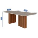 Ver imagem 3 de Conjunto de Sala de Jantar 8 Cadeiras de Madeira Dublin com Tampo de Vidro Cinamomo/Off White com Su