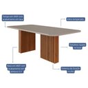 Ver imagem 5 de Conjunto de Sala de Jantar 8 Cadeiras de Madeira Dublin com Tampo de Vidro Cinamomo/Off White com Su