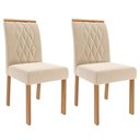 Ver mais imagens de Conjunto de Sala de Jantar 8 Cadeiras de Madeira Dublin com Tampo de Vidro Cinamomo/Off White com Su