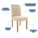 Ver imagem 6 de Conjunto de Sala de Jantar 8 Cadeiras de Madeira Dublin com Tampo de Vidro Cinamomo/Off White com Su