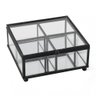 Porta Objetos Em Vidro E Metal Preto 14x14x6cm - 1
