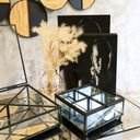 Ver imagem 2 de Porta Objetos Em Vidro E Metal Preto 14x14x6cm