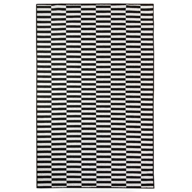 Tapete Sala Geométrico Listras 200X250 Preto Prata Listrado - 2