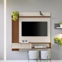 Ver imagem 1 de Painel Ripado para TV até 55 Polegadas MDF 133CMX132CM Alvorada Linea Brasil Marrom