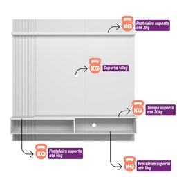 Painel para TV até 55 Polegadas com Ripado Alvorada Linea Brasil - 6