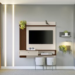 Painel para TV até 55 Polegadas com Ripado Alvorada Linea Brasil - 11