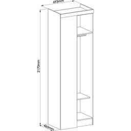Guarda Roupa Solteiro 4 Peças 3 Portas 3 Gavetas com Escrivaninha e Nicho Aéreo Infinity Móveis Cast - 10 Guarda Roupa Solteiro 4 Peças 3 Portas 3 Gavetas com Escrivaninha e Nicho Aéreo Infinity Móveis Cast - 10
