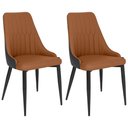 Ver imagem 1 de Kit 2 Cadeiras de Jantar Estofada Torino Design Italiano Costuras Geométricas Base em Metal -