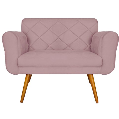 Namoradeira 02 Lugares Isabella Consultório Loja Suede Rosê - LM DECOR