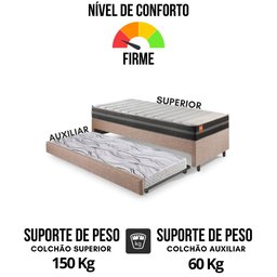 Bicama Box Solteiro Linho  88x188x28 Cm com Colchão Bogota Molas Ultralastic Inducol - 6