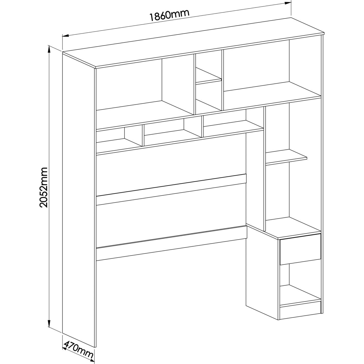 Guarda Roupa Casal Modulado 3 Peças 8 Portas 3 Gavetas Wood  - 3