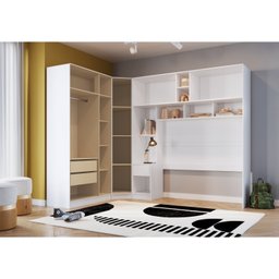 Guarda Roupa Casal Modulado 3 Peças 8 Portas 3 Gavetas Wood  - 3