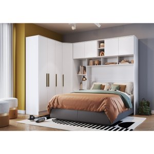 Guarda Roupa Casal Modulado 3 Peças 8 Portas 3 Gavetas Wood 