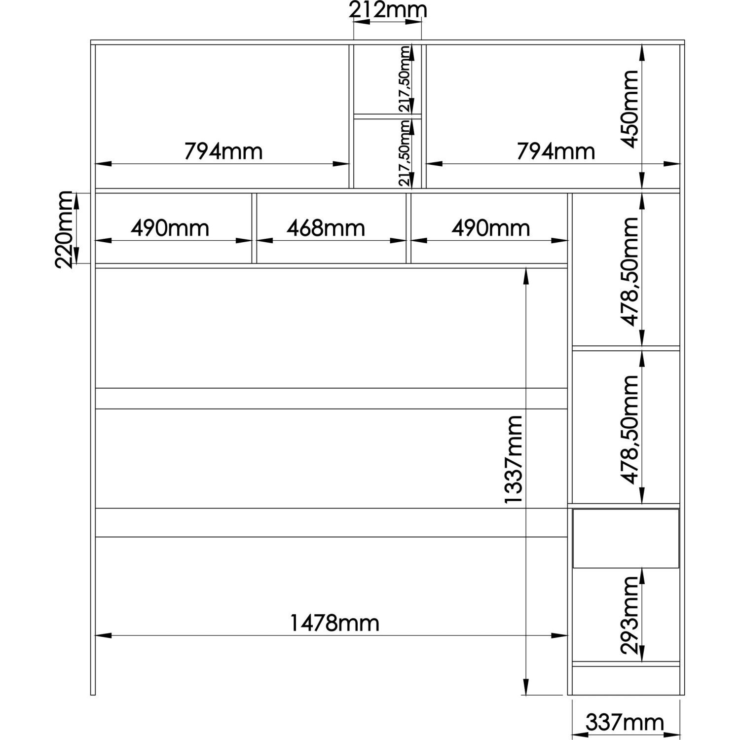 Guarda Roupa Casal Modulado 3 Peças 8 Portas 3 Gavetas Wood  - 16