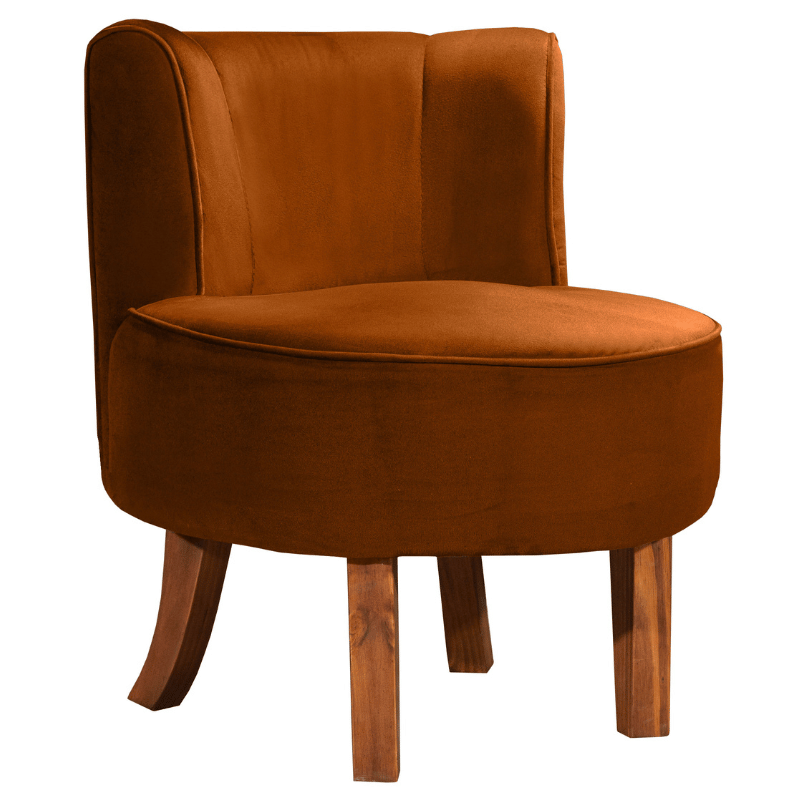 Cadeira Decorativa Oliva Via Encanto Veludo Cobre - 1