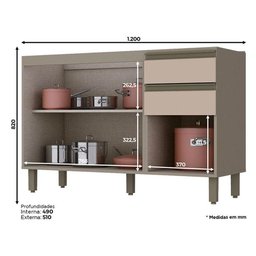 Balcão de Pia Évelin Duna Cristal - Henn - 1 Balcão de Pia Évelin Duna Cristal - Henn - 1