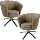 Ver imagem 2 de Kit Duas Poltronas Giratórias Pétala em Linho Premium 03-castor Sua Casa Decorações