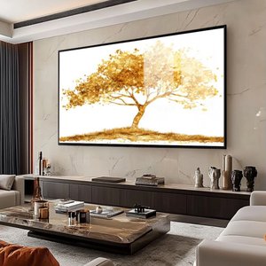 Quadro Arvore da Prosperidade Ii: Moldura Preta Canvas com Vidro/ 100x50