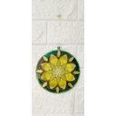 Ver imagem 3 de Quadro Mandala Pintada À Mão Flor Verde Esperança 14 Cm