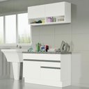 Ver imagem 1 de Kit Área de Serviço 120cm com Armário e Balcão Branco Madesa 01