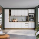 Ver imagem 1 de Cozinha Modulada Celeste Kappesberg 100% Mdf Nogueira/branco 340cm