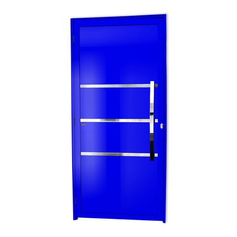 Porta Alumínio Lambril Evolution c/Puxador D.Azul 90 Brimak