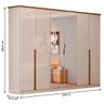 Guarda-roupa Casal Rio com Espelho 6 Portas 6 Gavetas Off White/nature - Panorama Móveis - 4