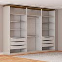 Ver imagem 5 de Guarda-roupa Casal Rio com Espelho 6 Portas 6 Gavetas Off White/nature - Panorama Móveis