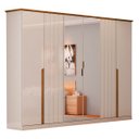 Ver imagem 3 de Guarda-roupa Casal Rio com Espelho 6 Portas 6 Gavetas Off White/nature - Panorama Móveis