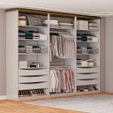 Ver imagem 6 de Guarda-roupa Casal Rio com Espelho 6 Portas 6 Gavetas Off White/nature - Panorama Móveis