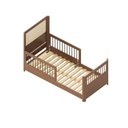 Ver imagem 4 de Cama Infantil Montessoriana Reversível LED Rattan e Grade de Proteção Wave Casatema MadeiraOriginals Marrom/Freijó