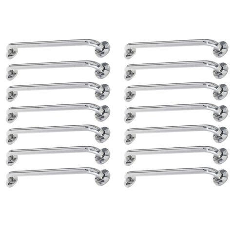 Alça de Apoio Barra 40cm Inox Kit 14 Unidades Deficiente Cadeirante Idoso Banheiro Box Suporte Acess