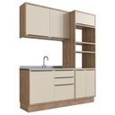 Ver imagem 3 de Cozinha Compacta Modulada 3 Peças 6 Portas 3 Gavetas com Divisor de Talheres 2 Nichos para Forno Vie