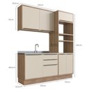 Ver imagem 4 de Cozinha Compacta Modulada 3 Peças 6 Portas 3 Gavetas com Divisor de Talheres 2 Nichos para Forno Vie