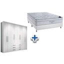 Ver imagem 1 de Cama Box Casal + Colchão Freedom Ortobom + Guarda Roupa Master 8.6 Branco