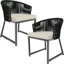 Ver imagem 1 de Kit 02 Cadeiras Decorativas para Área Gourmet Cozinha Corda Náutica Bethari D04 Preto - Lyam Decor