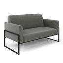 Ver imagem 1 de Sofá Namoradeira Base Industrial Alta Preto Marisa Suede D03 - D\'rossi Cor Grafite