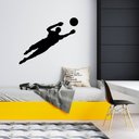 Ver imagem 1 de Adesivo de Parede Goleiro Futebol Preto Quarto Menino Adolescente Kanto Store