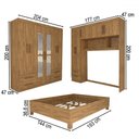 Ver imagem 4 de Guarda-roupa Casal Modulado com Cama Belgrado 11 Portas 6 Gavetas com Espelho Cinamomo - Panorama Mó