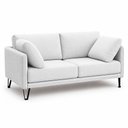 Ver imagem 2 de Sofá Sala de Estar Atena Fixo Pés de Ferro 214cm 3 Lugares Bouclê Branco M1 - Monari Design
