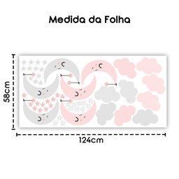 Adesivo De Parede Baby Nuvem Com Lua Vários Modelos Infantis - Cor Rosa - 2
